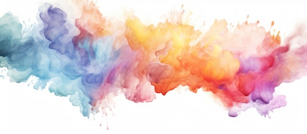 Abstract Watercolor Burst of Colors