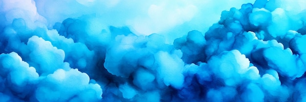 Photo abstract watercolor cloudscape with soft blue hues evoking dreams imagination serenity freed