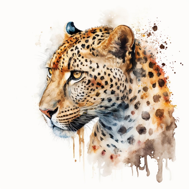 Abstract Watercolor Exotic Tropical African Animals