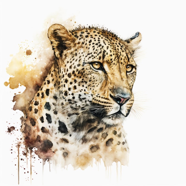 Abstract Watercolor Exotic Tropical African Animals