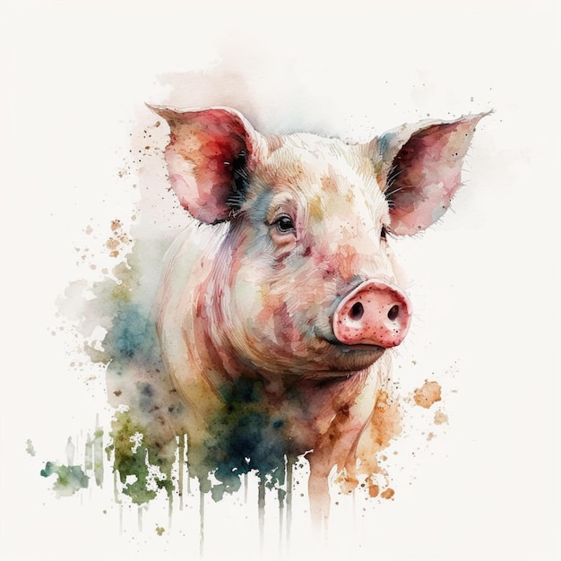 Abstract Watercolor Farm Animals