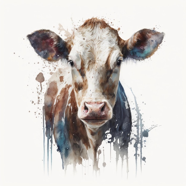 Abstract Watercolor Farm Animals