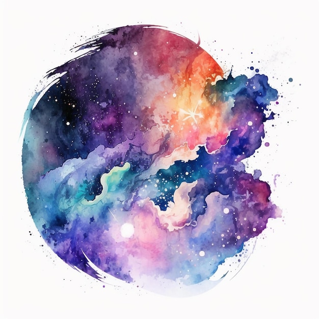 Abstract watercolor galaxy background