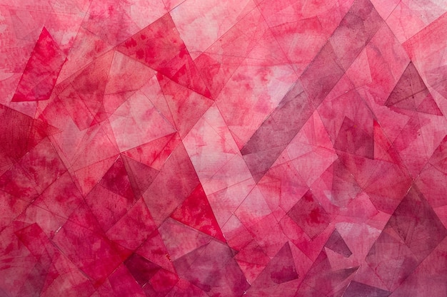 Abstract watercolor geometric red background