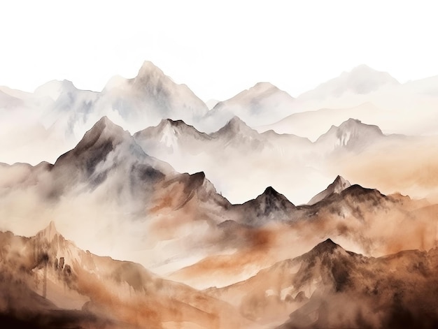 abstract watercolor minimalist landscape