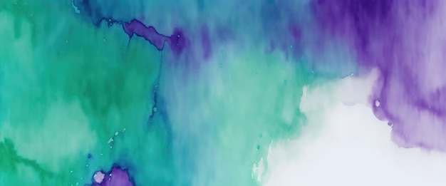 Abstract watercolor paint background by teal color Purple and green with liquid fluid texture