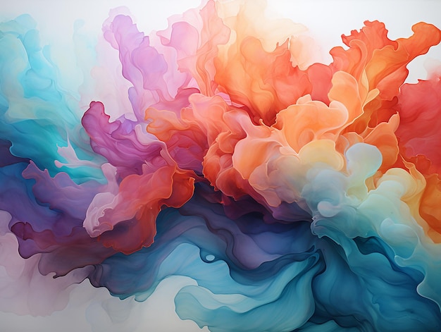 Abstract watercolor painting made by AI generative art photo