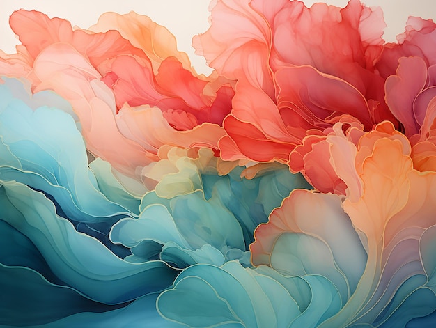 Abstract watercolor painting made by AI generative art photo