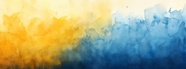 Abstract Watercolor Painting in Yellow and Blue