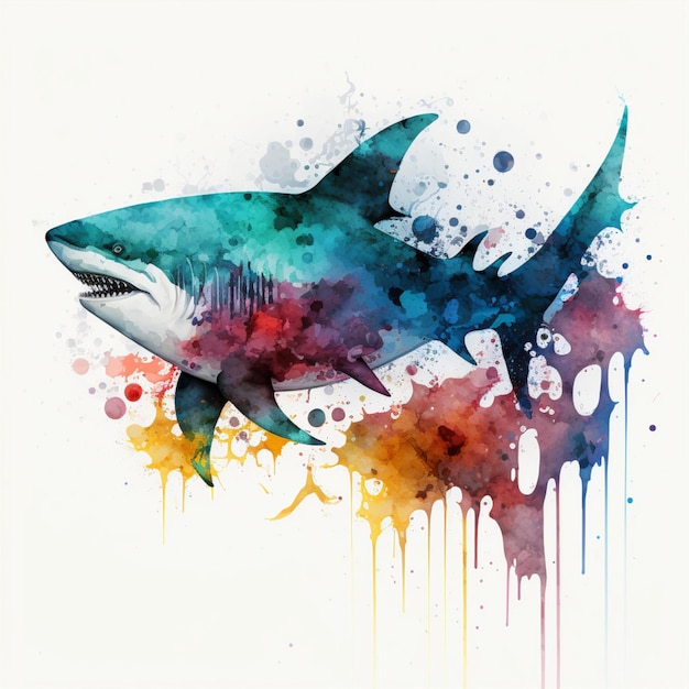 Photo abstract watercolor sea animals ocean creatures