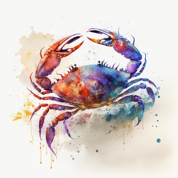 Abstract Watercolor Sea Animals Ocean Creatures