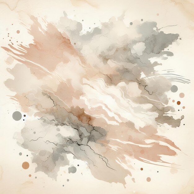 Photo abstract watercolor swirls with gold accents with generative ai