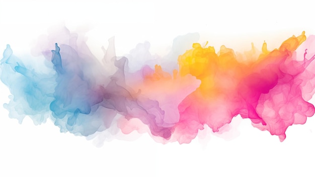 Abstract Watercolor Wash with Vibrant Multicolored Transition