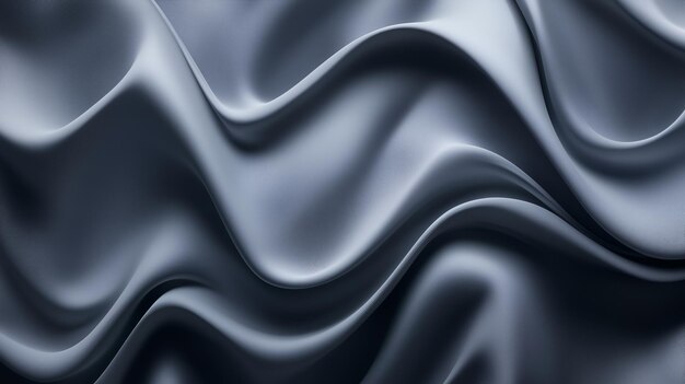 Photo abstract wave background of flowing grey fabric with soft light