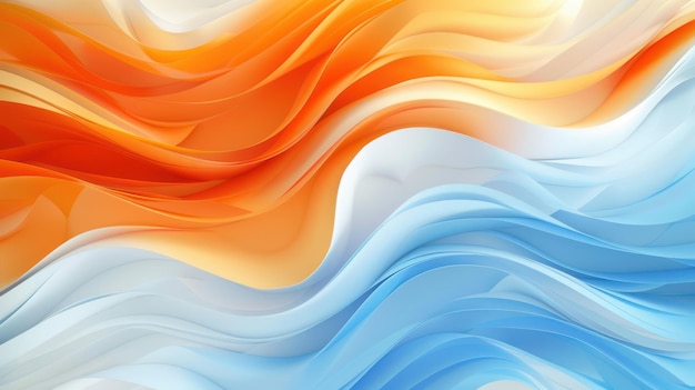 Abstract Wave Design with Blue and Orange Colors