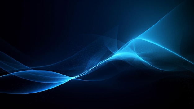 Abstract wave element for design blue curve and light lines background Digital frequency track equalizer generative AI