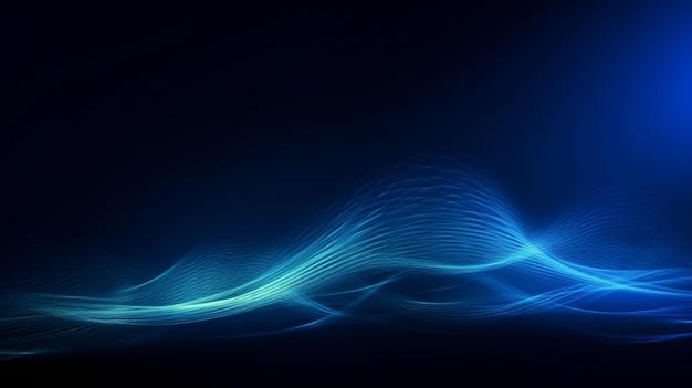 Abstract wave element for design blue curve and light lines background Digital frequency track equalizer generative AI