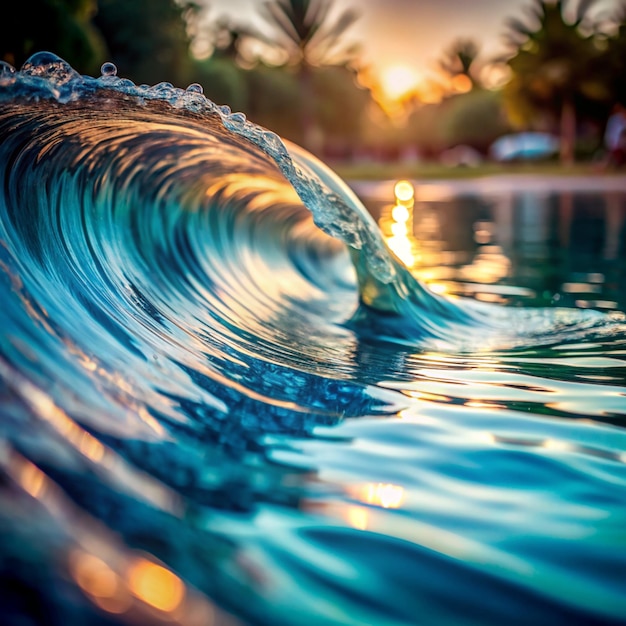 abstract wave in swimming pool soft focus and blur