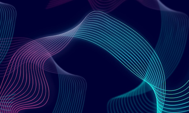 Abstract wave technology background with blue light smooth and flow