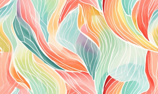 Abstract wave wallpaper Watercolor mosaic banner For banner postcard book illustration card Created with generative AI tools