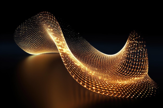 Abstract wave with a glowing light effect