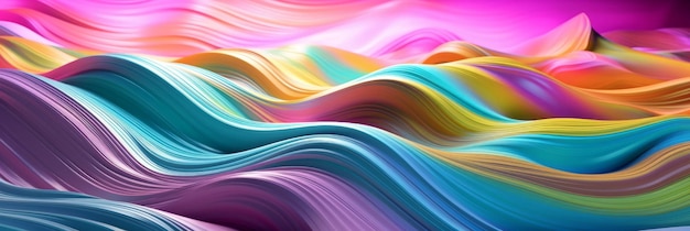 Abstract waves in bright and colorful style Generative AI