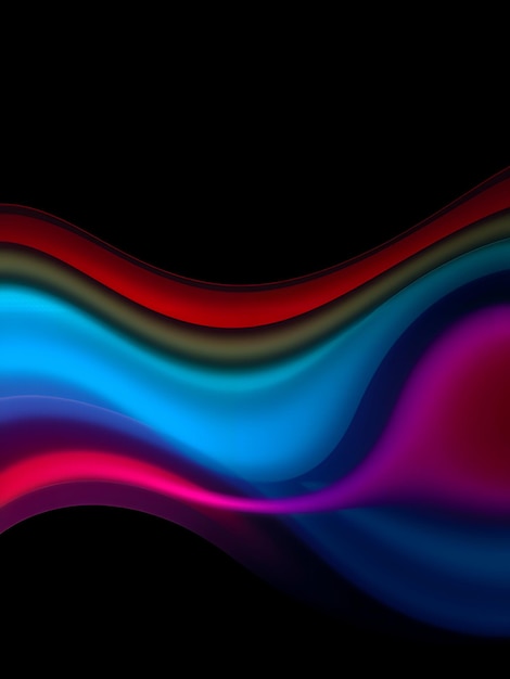 Photo abstract waves of color on a dark background