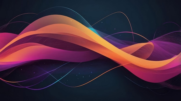 Abstract waves in pink orange and blue