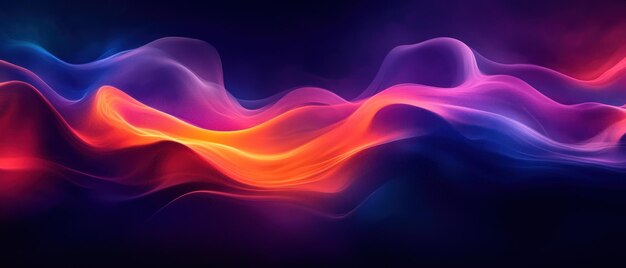 Abstract Waves of Purple Orange and Blue Hues