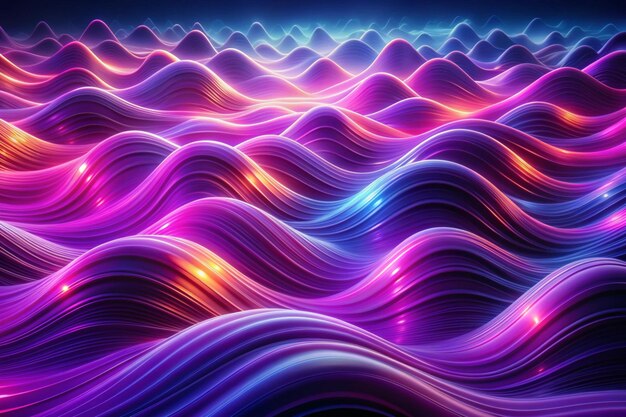 Abstract waves shape glowing in ultraviolet spectrum Background for banner backdrop or texture for 3D mapping