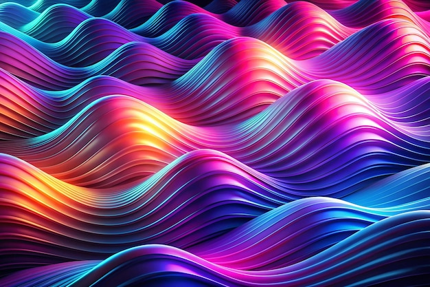 Abstract waves shape glowing in ultraviolet spectrum Background for banner backdrop or texture for 3D mapping