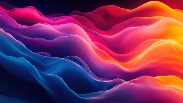 Photo abstract waves of vibrant color gradient