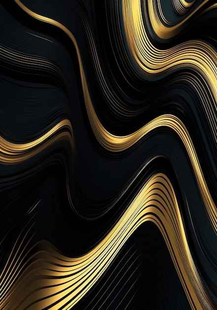 abstract waves with gold