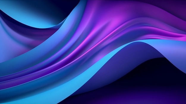 Abstract Wavy Background 3D beautiful blue and purple gradient texture