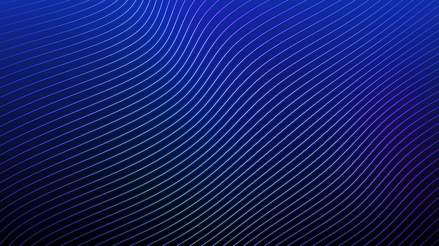 Abstract wavy background in bright neon blue and purple colors Seamless loop animation 3d rendering