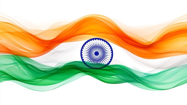 Photo abstract wavy background of indian flag vector illustration