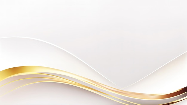 Abstract wavy background White and gold colors Modern background design