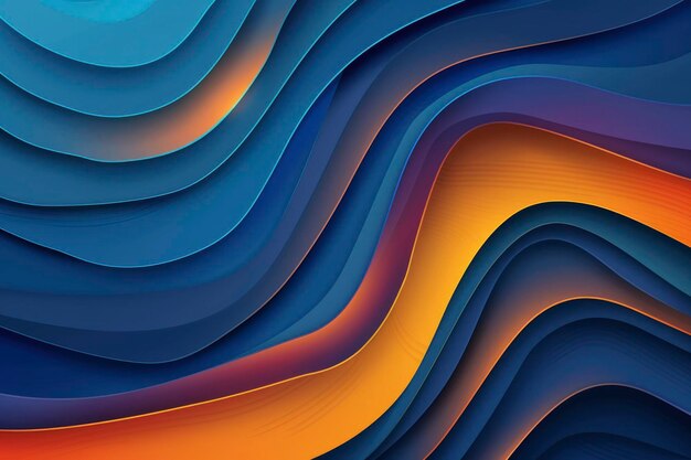 Abstract Wavy Background with Blue and Orange Layers