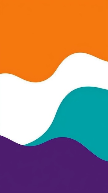 Abstract Wavy Background with Orange White Teal and Purple Colors