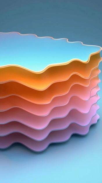 Photo abstract wavy layers in pastel colors