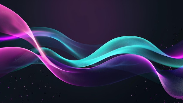 Abstract wavy light lines representing neural network in purple blue