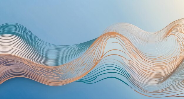 Abstract Wavy Lines in Blue and Brown