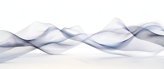 Abstract Wavy Lines in Blue and White