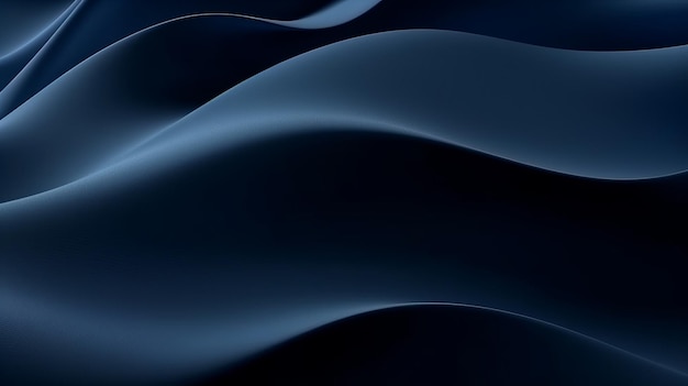 Abstract wavy lines in shades of blue on a dark background Generative ai