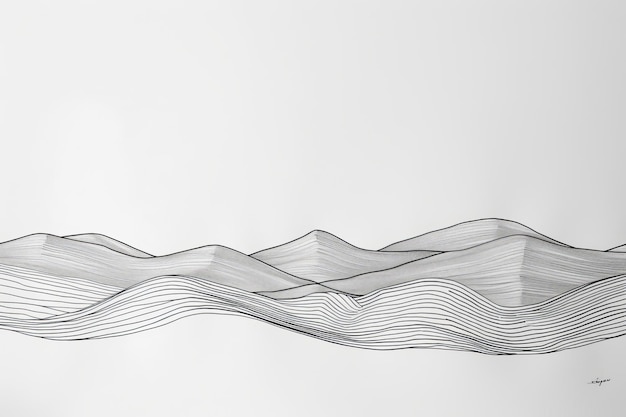 Photo abstract wavy lines on white background 3d render illustration