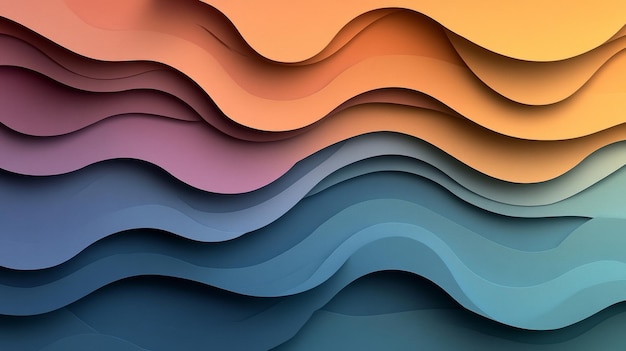 Photo abstract wavy pattern in hues of blue purple and orange