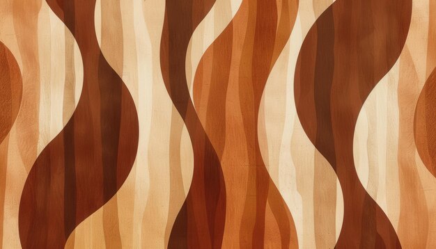 Photo abstract wavy pattern in shades of brown and cream on wooden surface taken in natural light