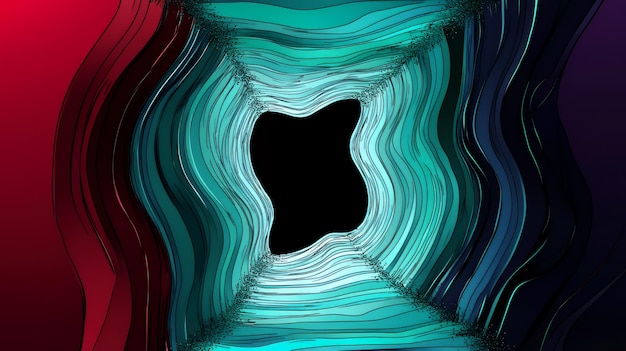 Photo abstract wavy tunnel with black hole