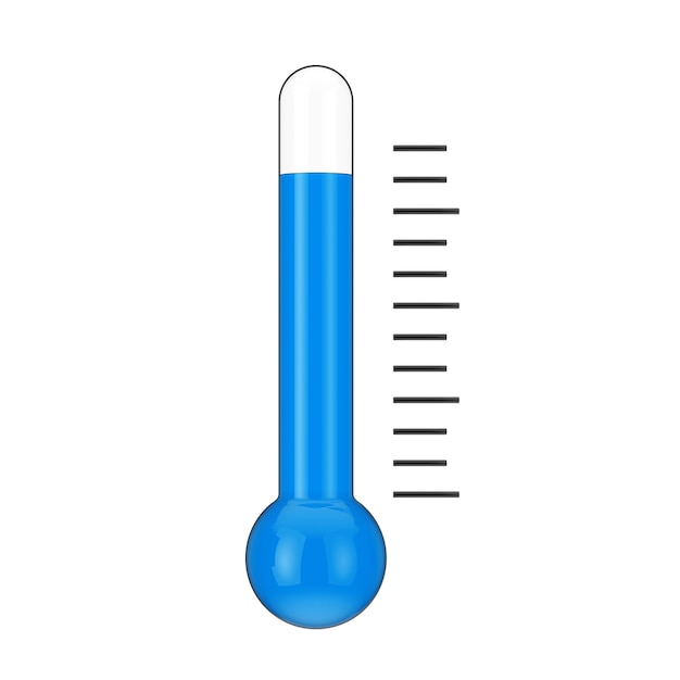 Abstract Weather Glass Thermometer on a white background 3d Rendering