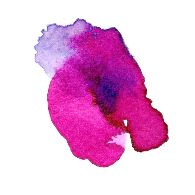 abstract wet watercolor hand painted magenta background purple wet ink splatter design template